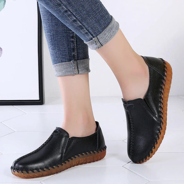 Lightweight Slip-On Bunion Flats - Wide Fit, Split Leather, Hollow Cut Options