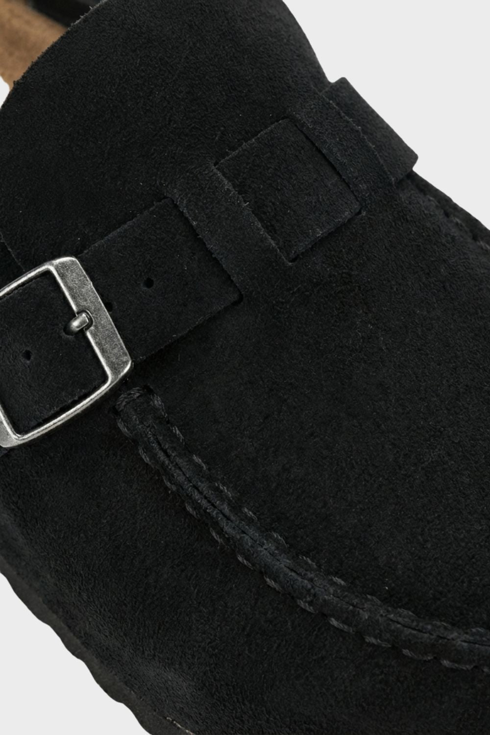 Women's Clogs | Suede Buckle Strap Open Back Slip-On