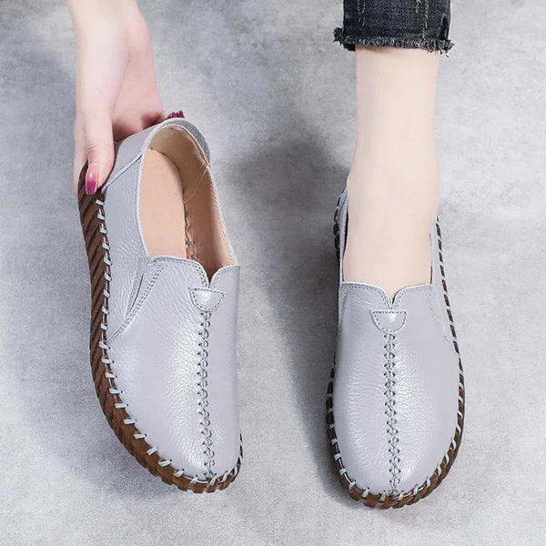 Lightweight Slip-On Bunion Flats - Wide Fit, Split Leather, Hollow Cut Options
