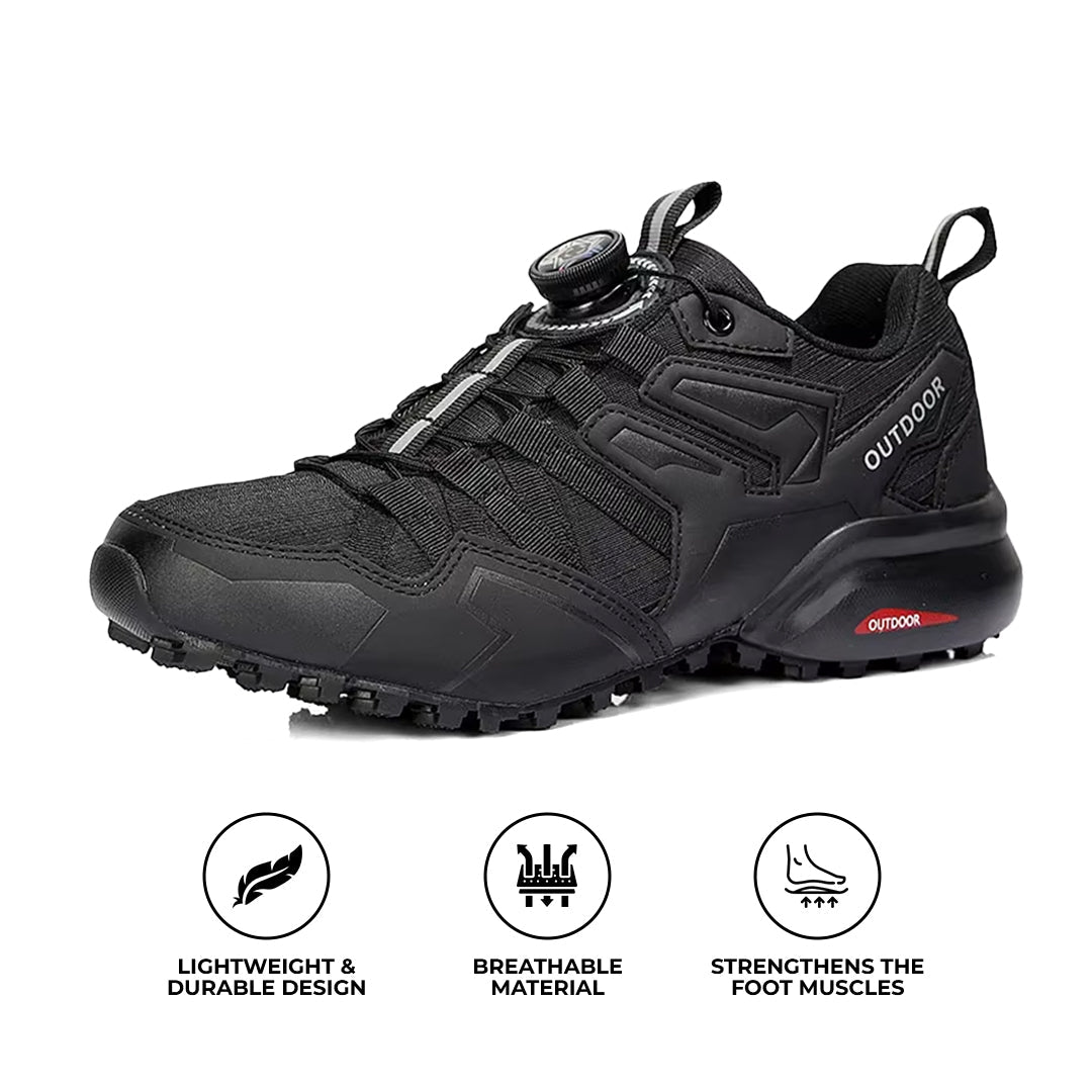 Orthopedic Hiking Shoes for Men Leather Walking Sneakers with Arch Support and Zip