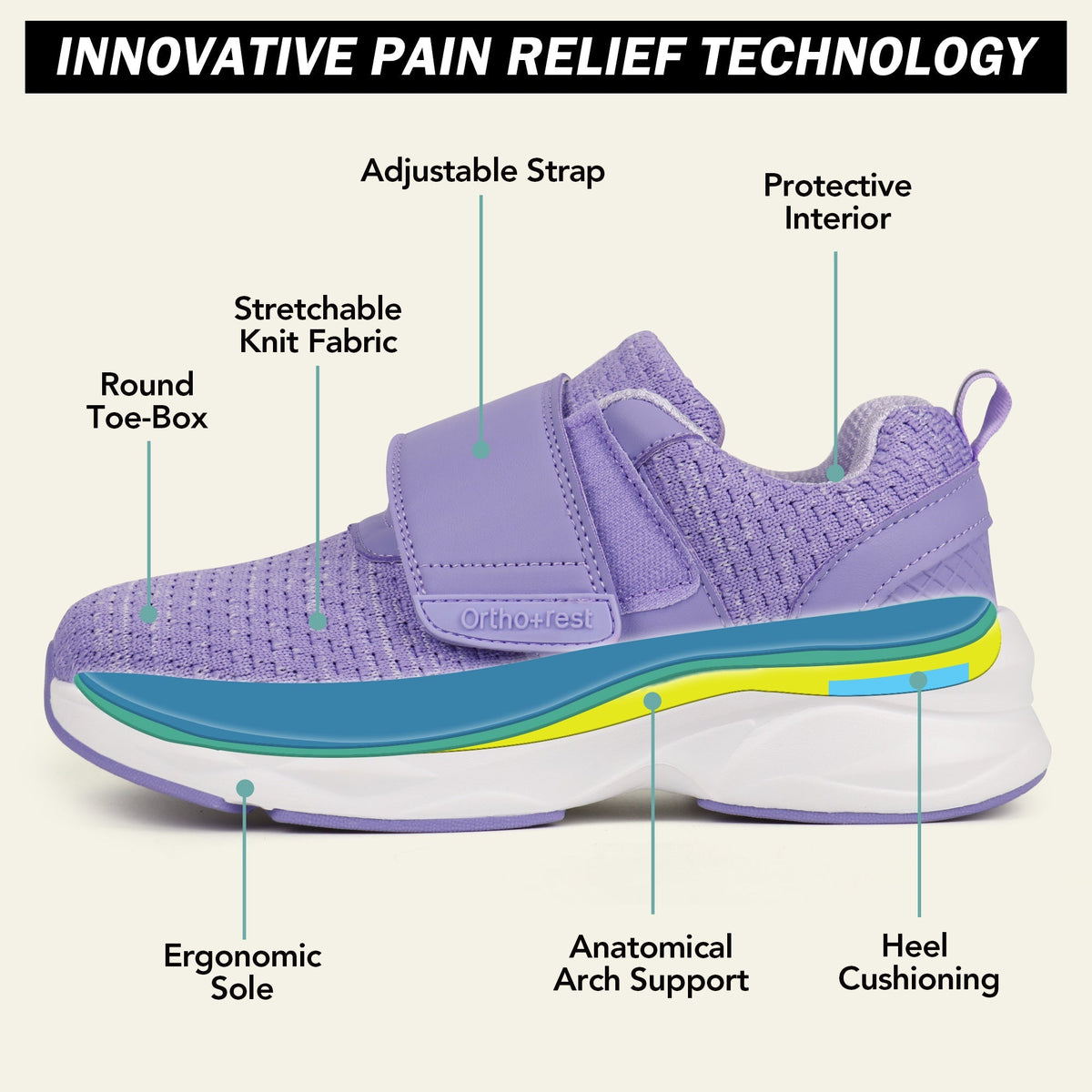 Purple Walking Shoes-Norma