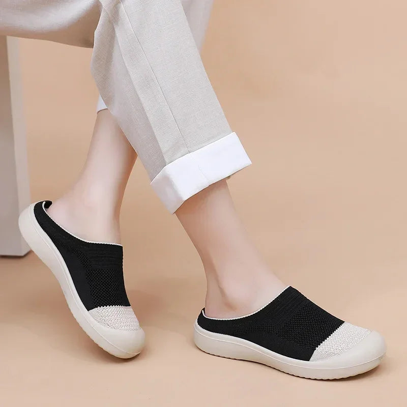 Women's Wide Toe Box Mesh Slip On Mules
