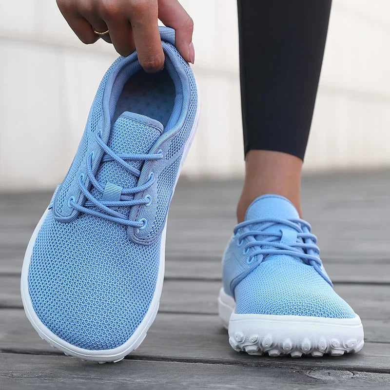 Wide Toe Women Platform Shoe Breathable Knitted Mesh Comfortable Barefoot Casual Versatile Soft Sole Wide Shoes Walking 