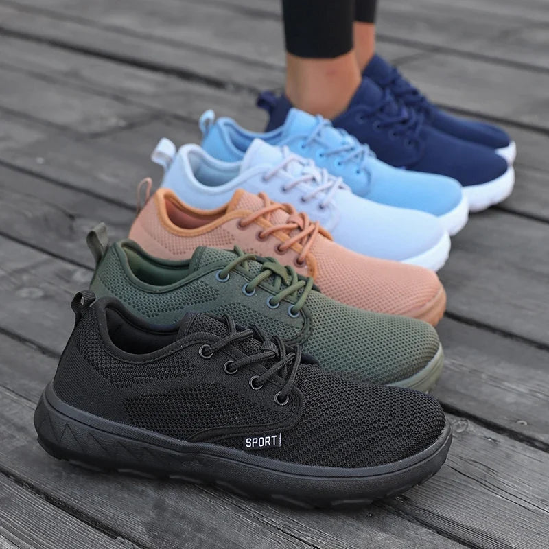 Wide Toe Women Platform Shoe Breathable Knitted Mesh Comfortable Barefoot Casual Versatile Soft Sole Wide Shoes Walking 