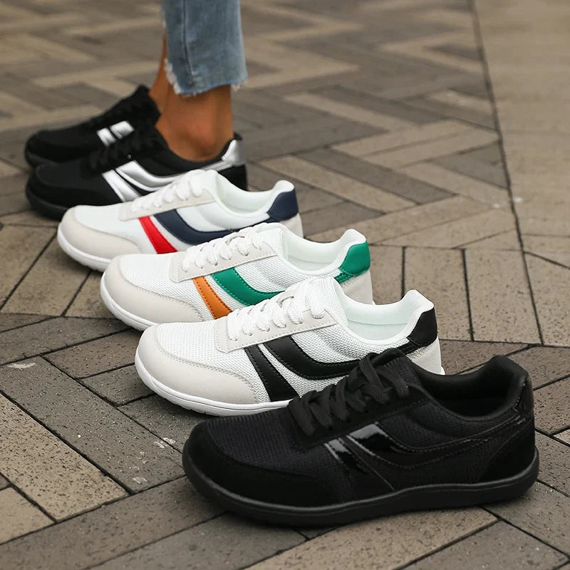 Women's Wide Toe Shoes Sneakers Barefoot Casual Wide Last Fashionable Canvas Black Flat Board Shoes Breathable Mesh Men'