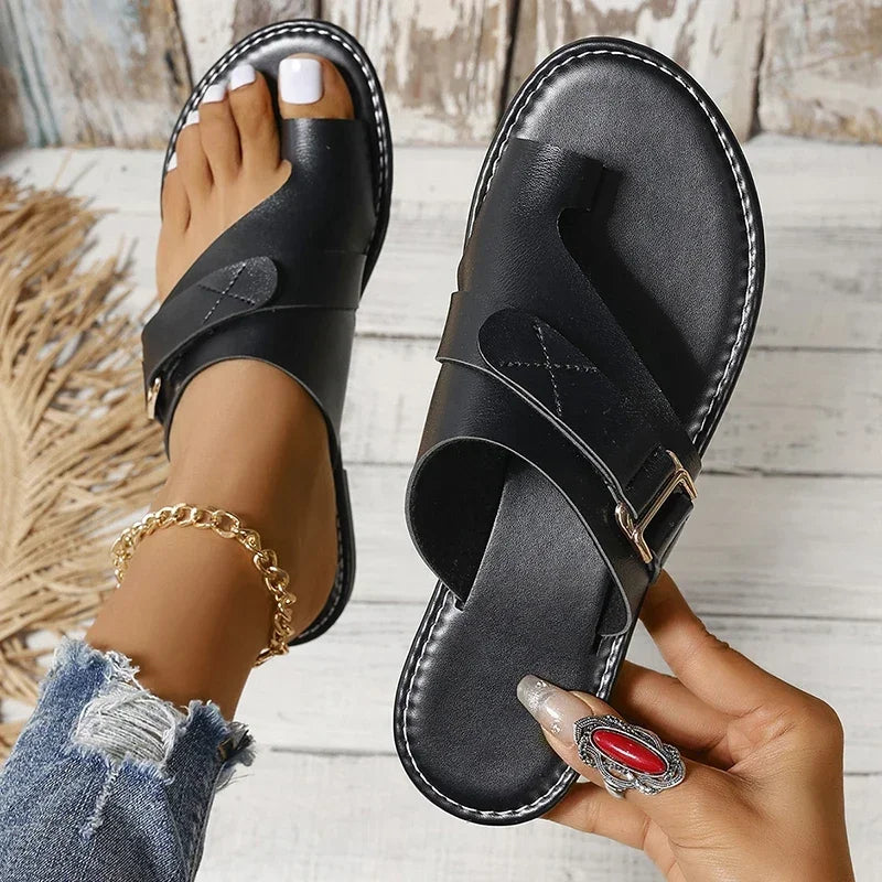 Women's Sandals For Bunions Clip Toe Flat Slides