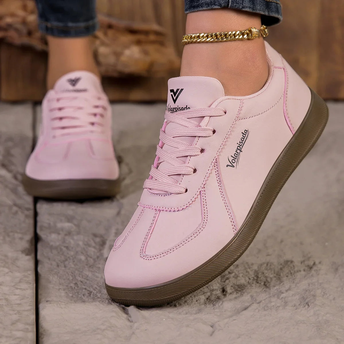2026 New Women Wide Toe Box Retro Sneakers Soft Flat Gum Sole Lace Up Casual Trainers Ladies Lightweight Comfort Walking