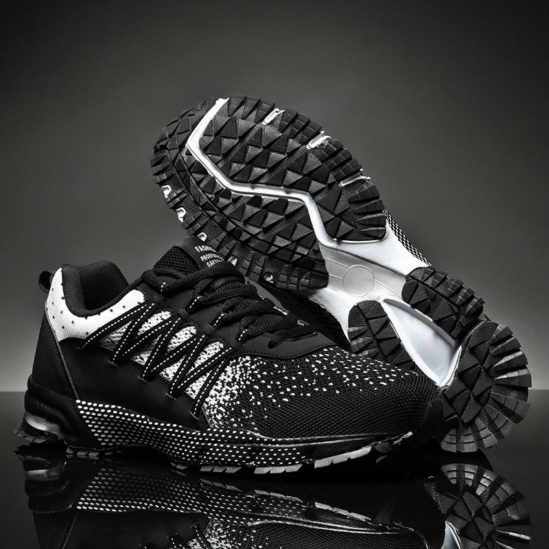 Men's Mesh Breathable Running Shoes Thick Sole Lightweight Outdoor Sports Sneakers