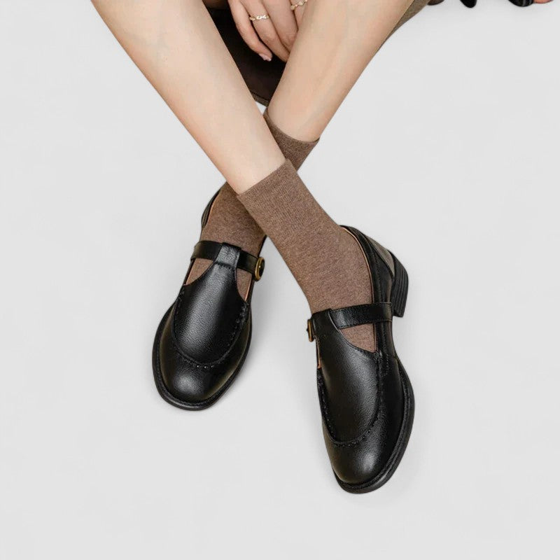 Women's Orthopedic Mary Jane Shoes with Square-Toe and T-Strap