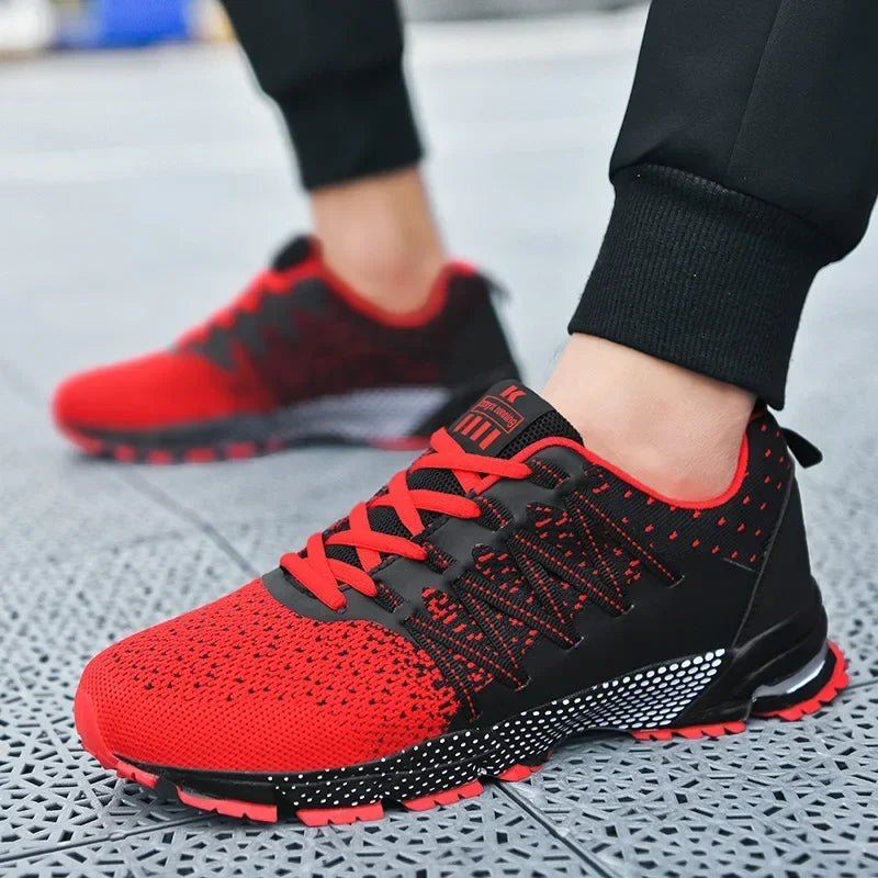 Men's Mesh Breathable Running Shoes Thick Sole Lightweight Outdoor Sports Sneakers