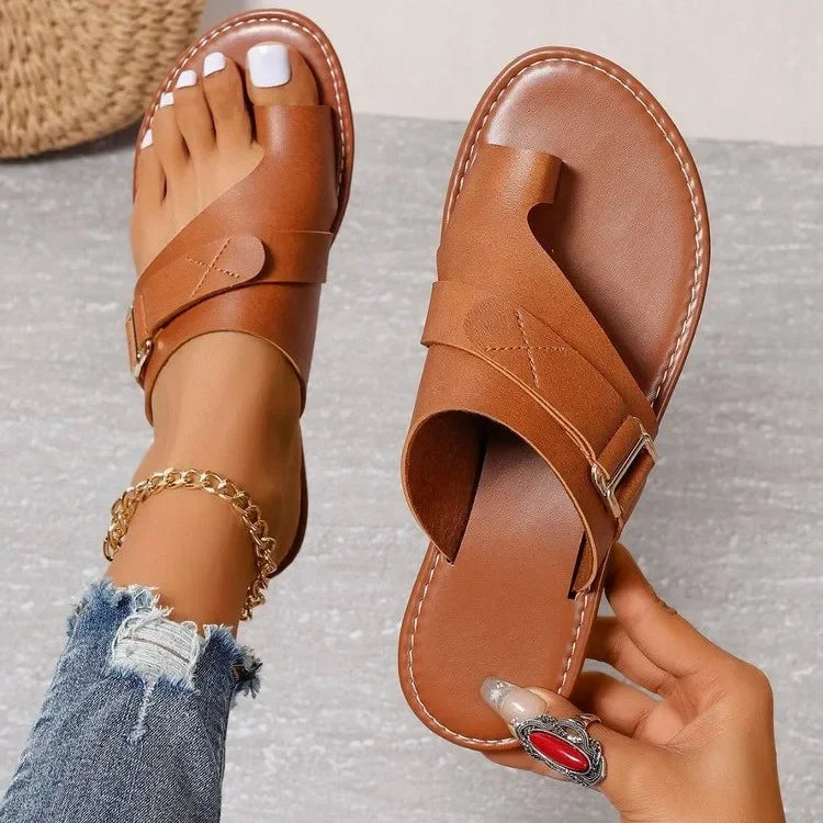 Women's Sandals For Bunions Clip Toe Flat Slides