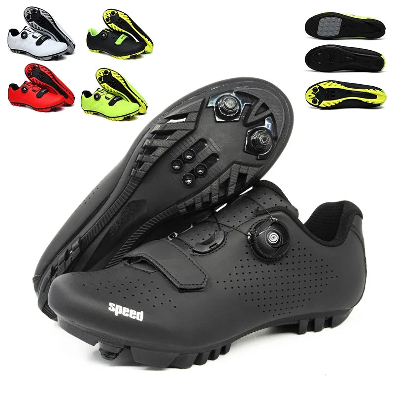 Unisex Mountain Bike Cycling Shoes Self-Locking Breathable Road Bicycle Flat Sneakers