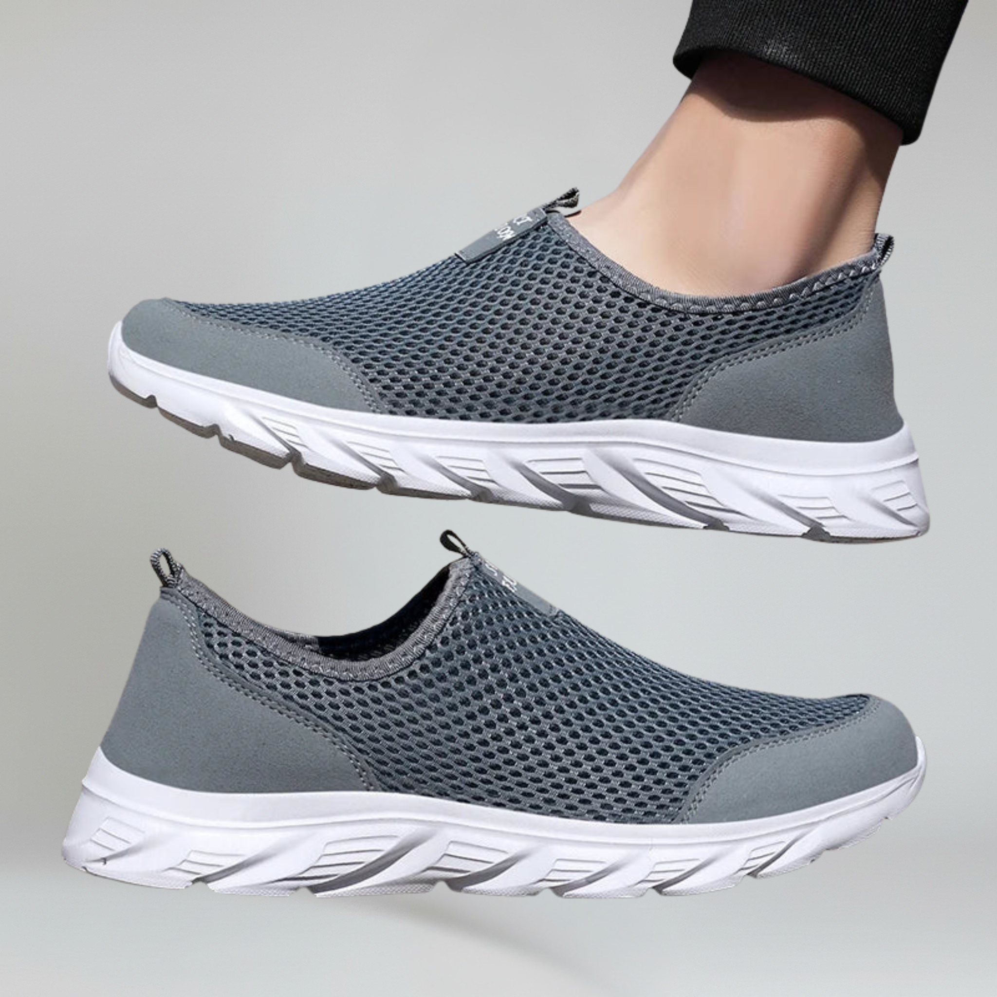 Men’s Slip-On Walking Shoes with Breathable Air Mesh and Non-Slip Rubber Outsole