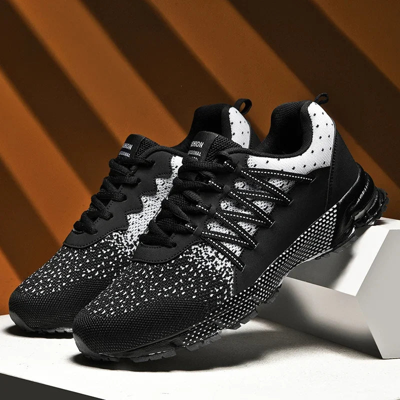 Men's Mesh Breathable Running Shoes Thick Sole Lightweight Outdoor Sports Sneakers