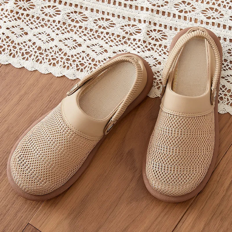 Women's Mesh Clogs Lightweight Breathable Slip On Sandals with Elastic Heel Strap