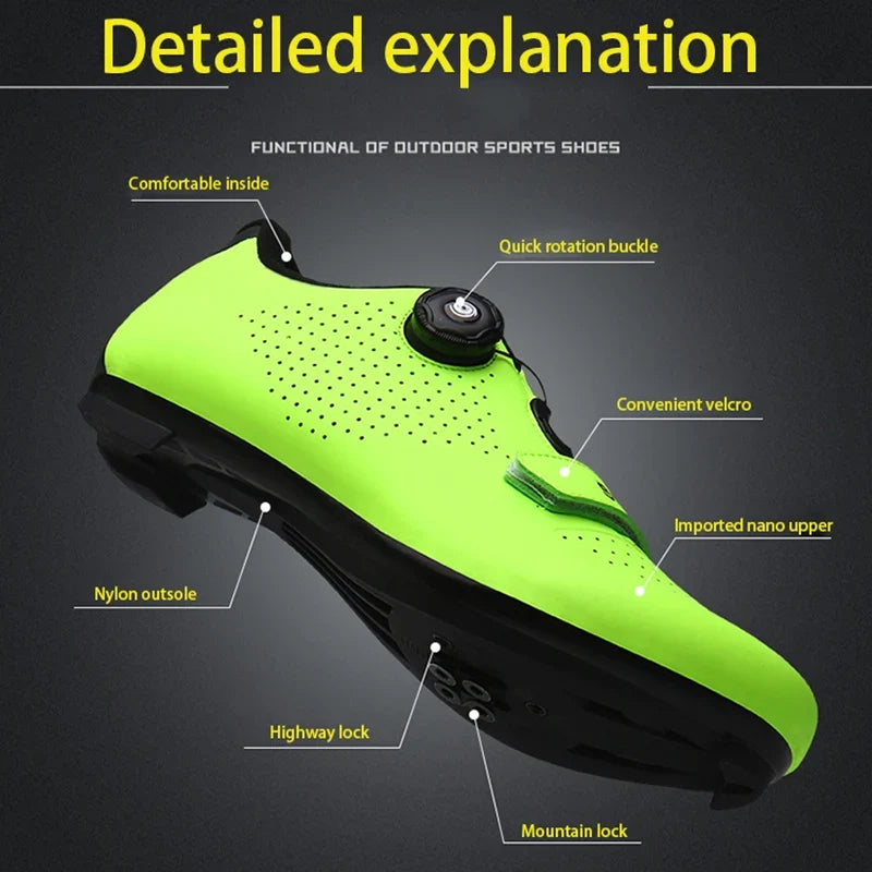 Unisex Mountain Bike Cycling Shoes Self-Locking Breathable Road Bicycle Flat Sneakers
