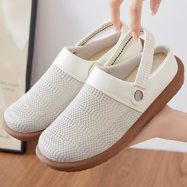 Women's Mesh Clogs Lightweight Breathable Slip On Sandals with Elastic Heel Strap