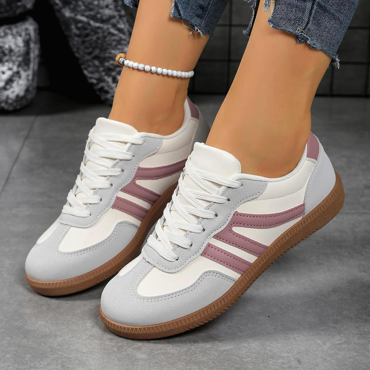Women's Casual Walking Trainers Breathable Synthetic Low-Top Sneakers