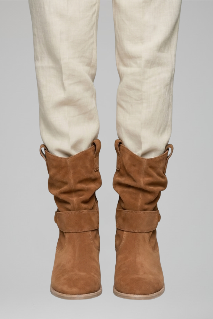 Women's Orthopedic Mid-Calf Boots – Side Zipper Closure, Low Block Heel