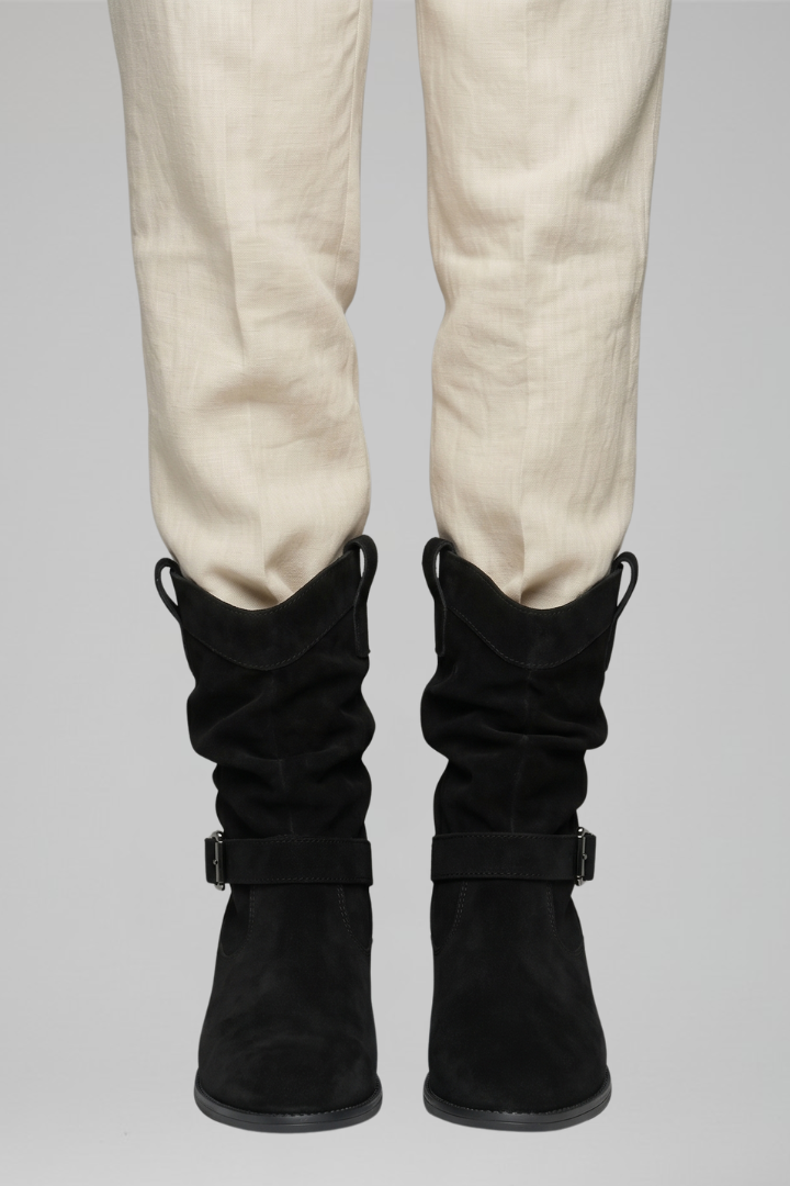 Women's Orthopedic Mid-Calf Boots – Side Zipper Closure, Low Block Heel