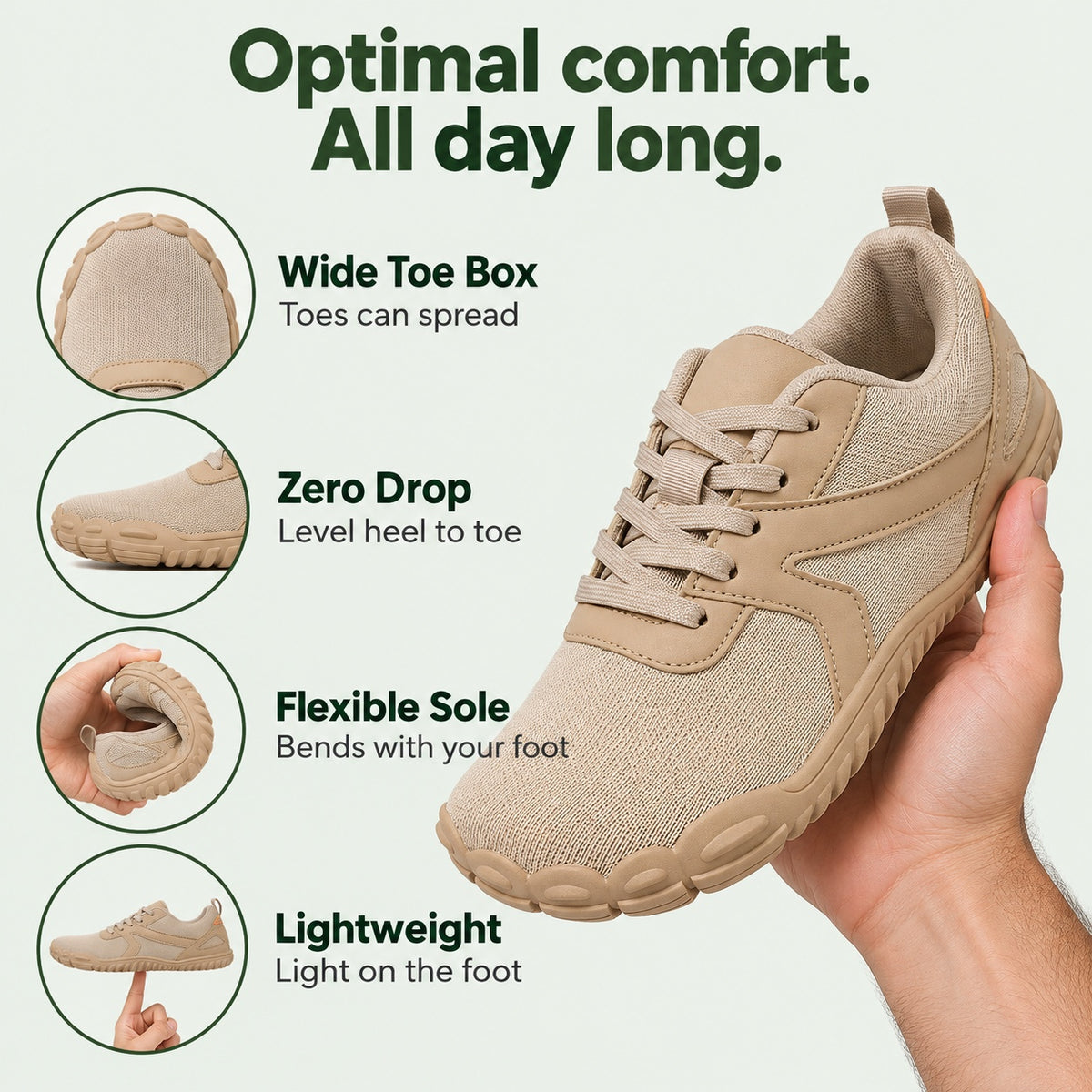 Adams – Unisex Barefoot Sneakers, features