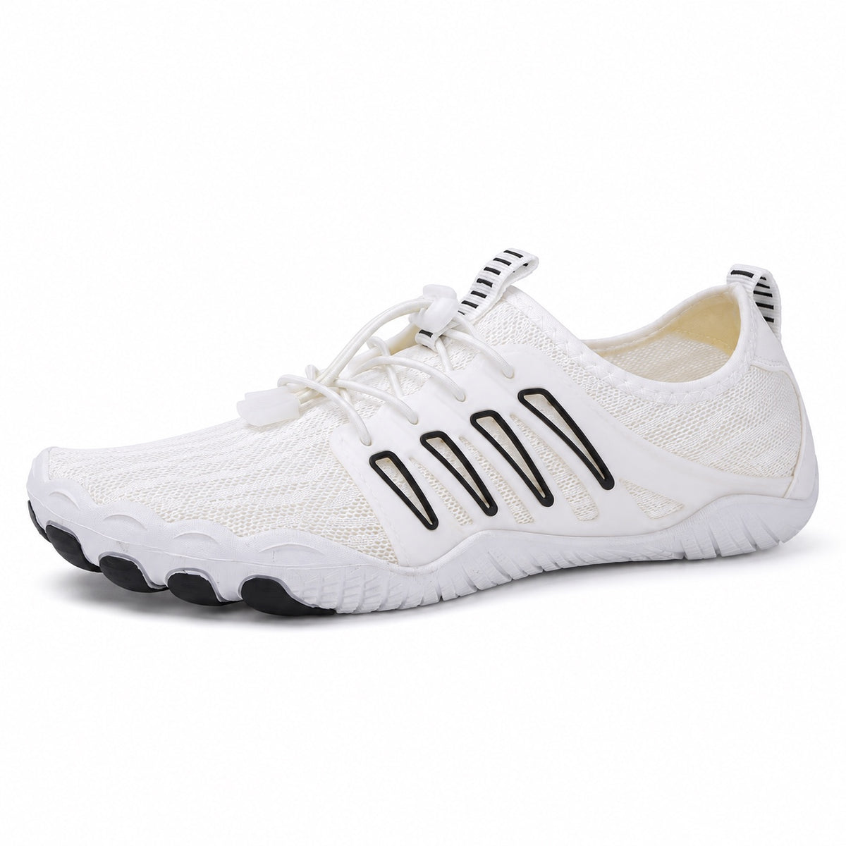 Alan – Women's Barefoot Sneakers in White/Black