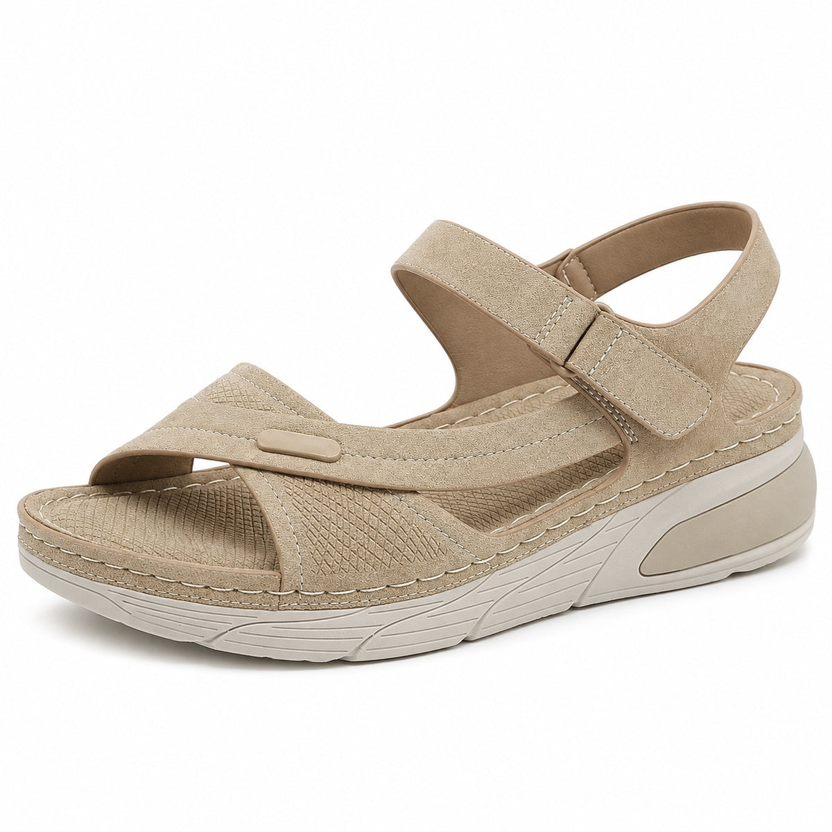Alexandra – Women's Wide Toe Box Sandals in Khaki