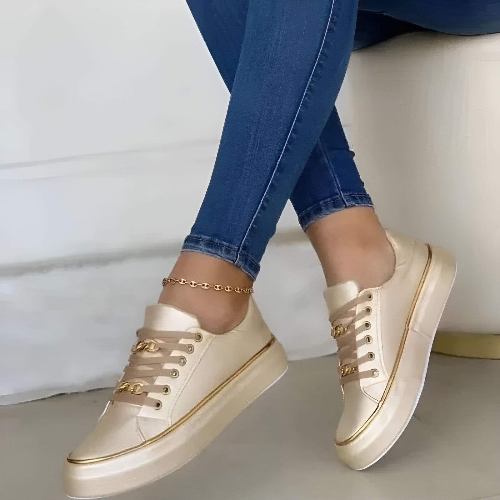 Katarzyna | Lace-Up Platform Sneakers for Women