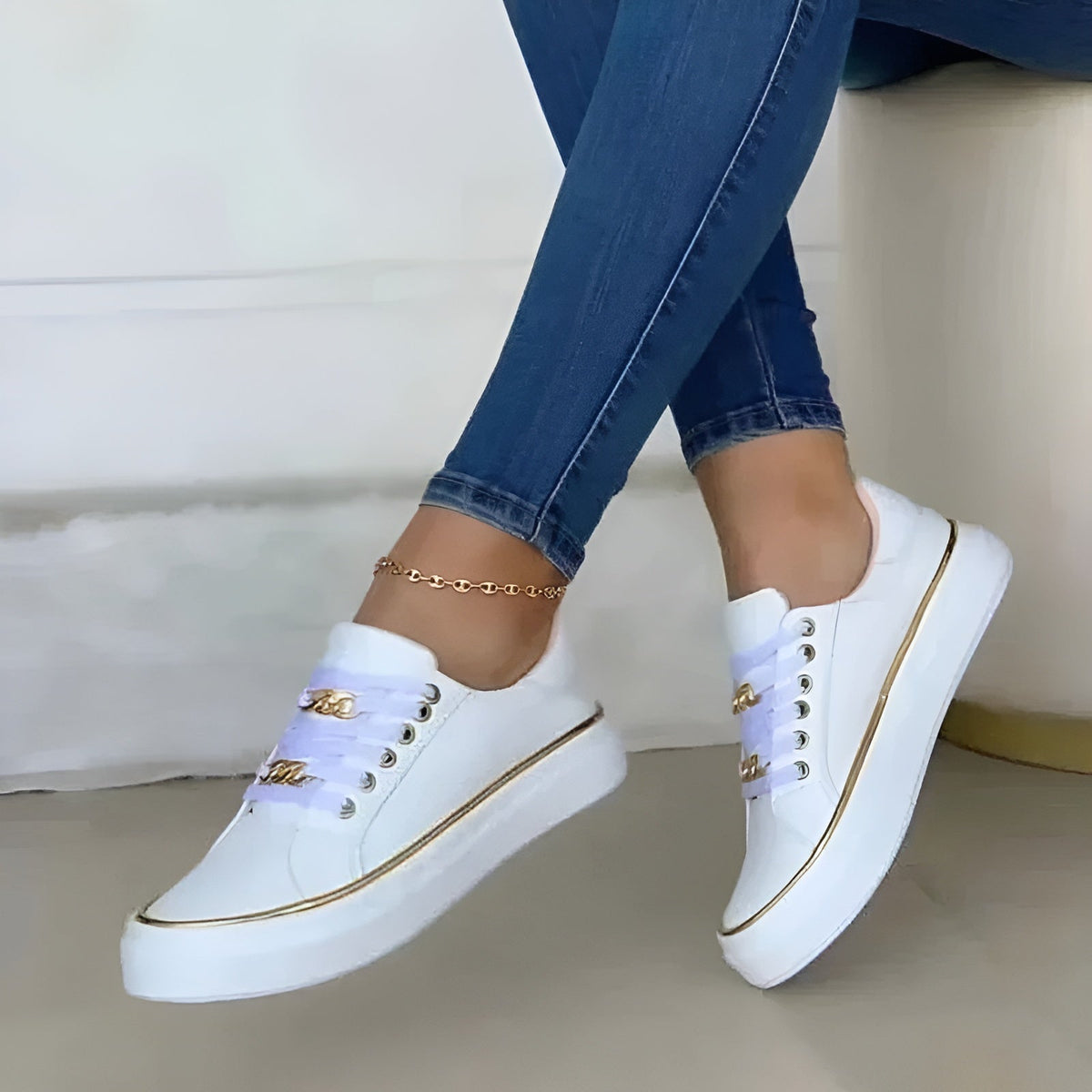Katarzyna | Lace-Up Platform Sneakers for Women