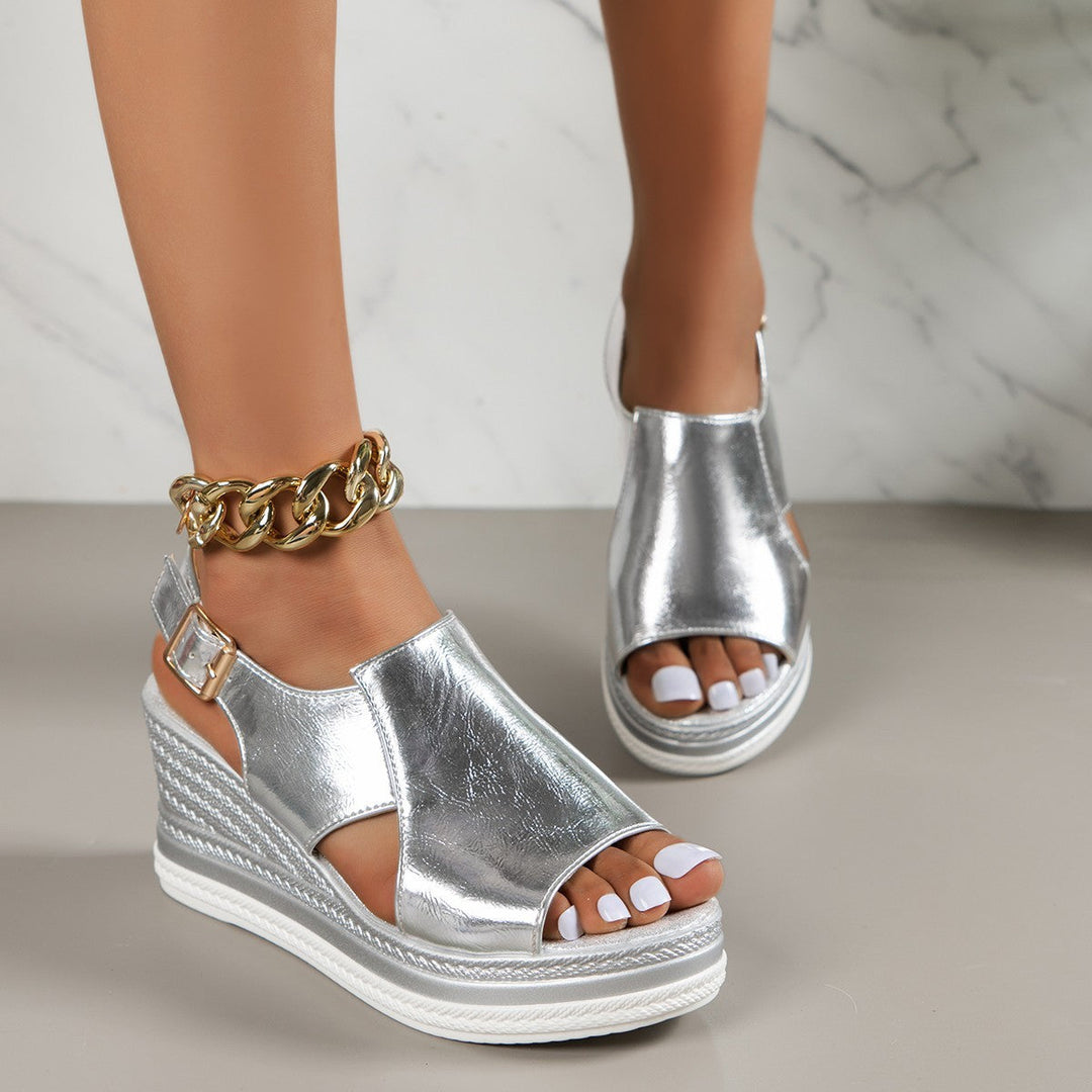Alice | Wedge Sandals with Open Toe and Ankle Strap