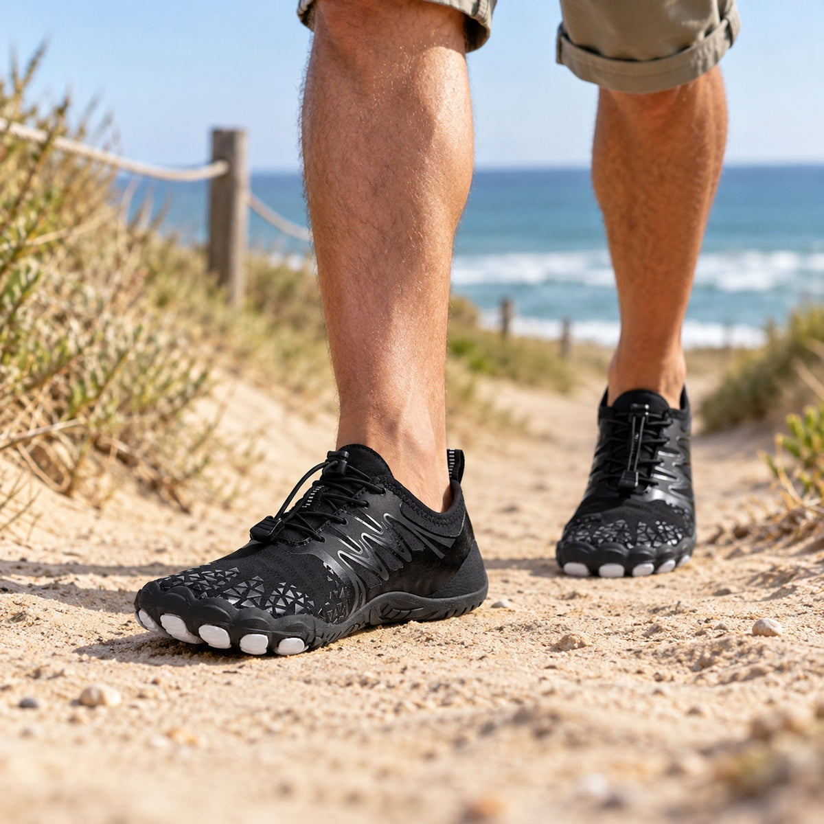 Andrews – Unisex Barefoot Shoes, worn on a walk