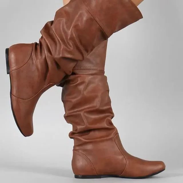 Annalena | Ruched Mid-Calf Cowboy Boots for Women