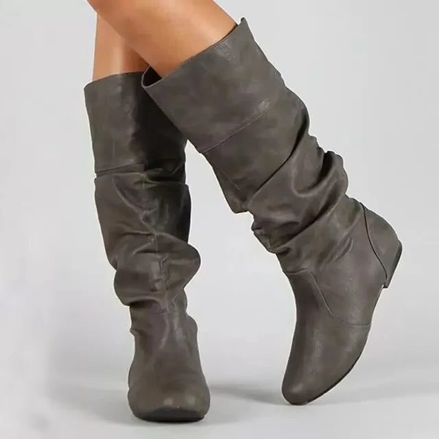 Annalena | Ruched Mid-Calf Cowboy Boots for Women