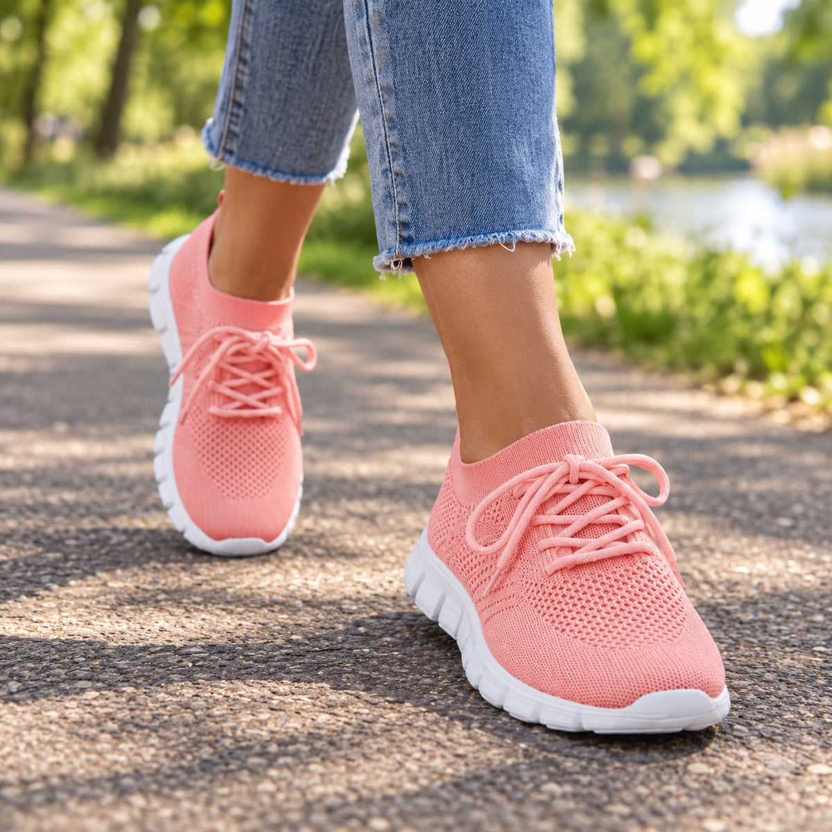 Annie – Women's Arch Support Sneakers, worn on a walk
