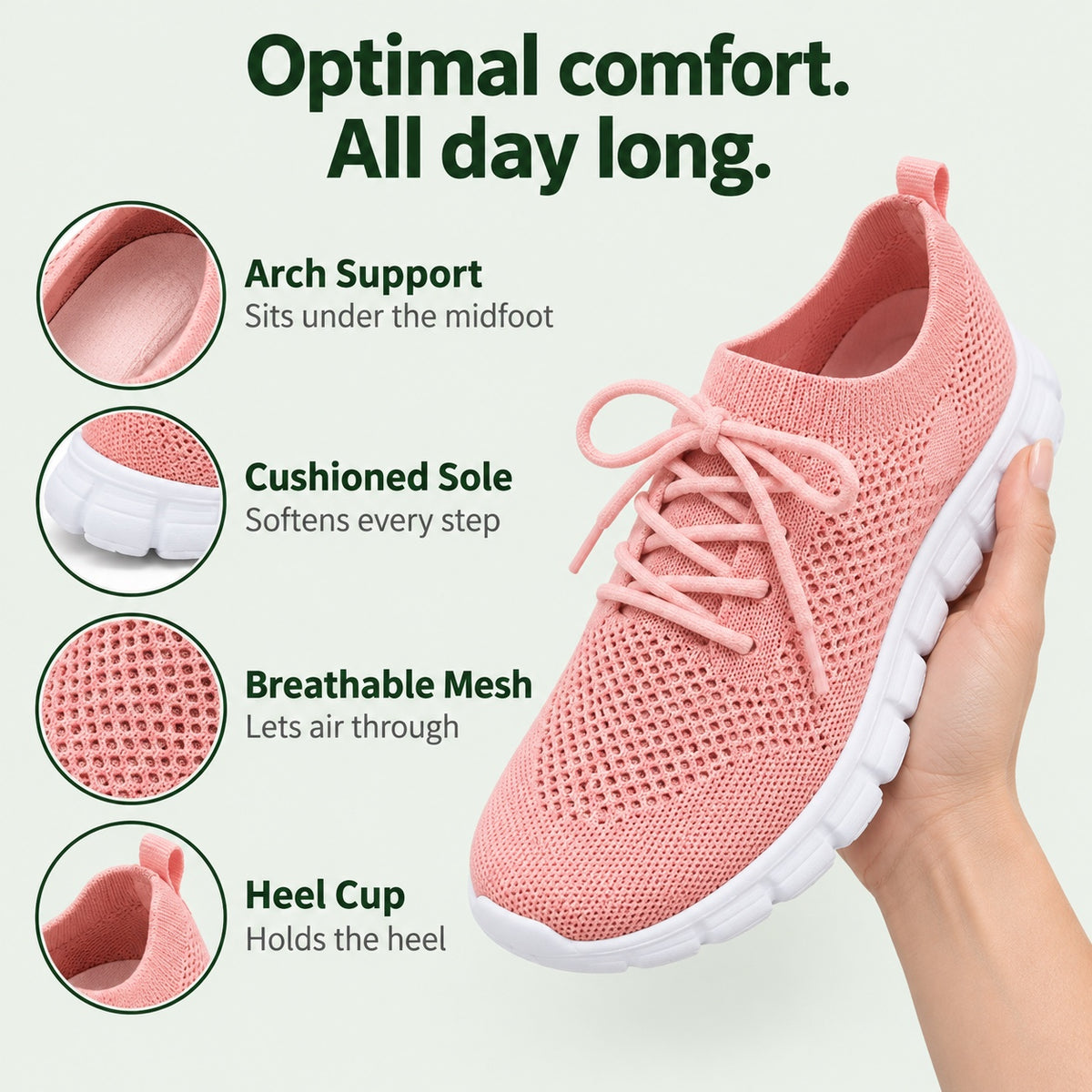 Annie – Women's Arch Support Sneakers, features