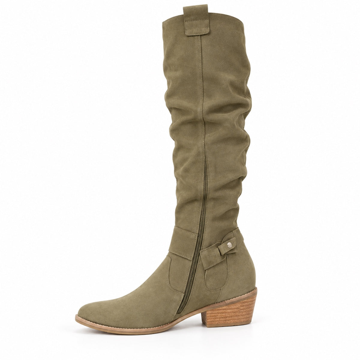 Avery – Unisex Wide Calf Boots in Green