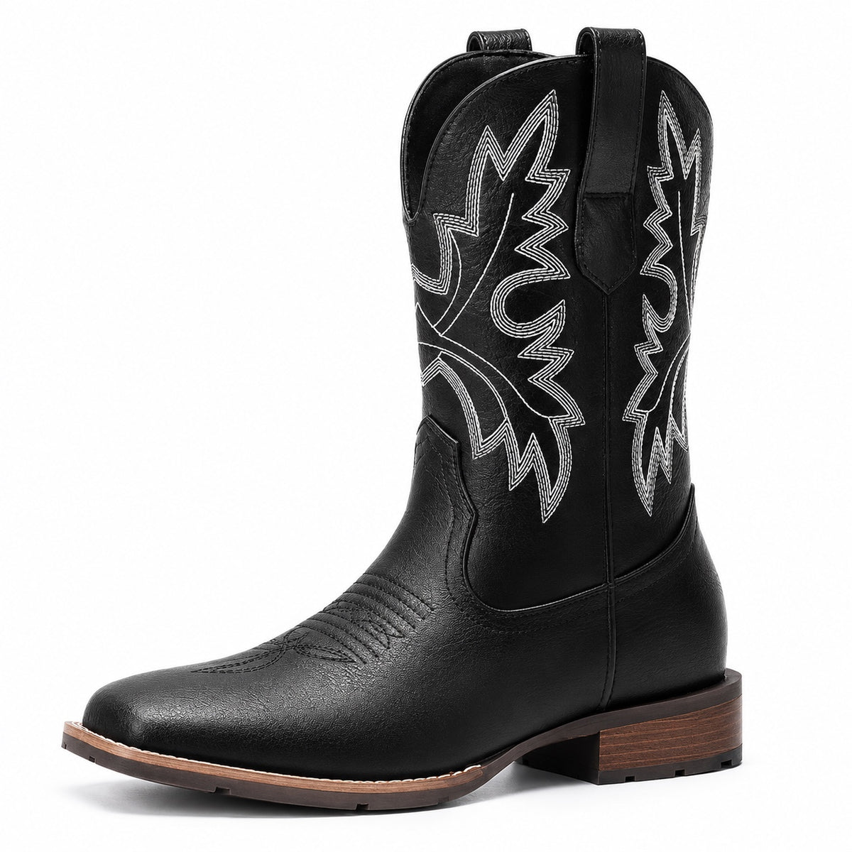 Beckett – Unisex Wide Calf Boots in Black and White