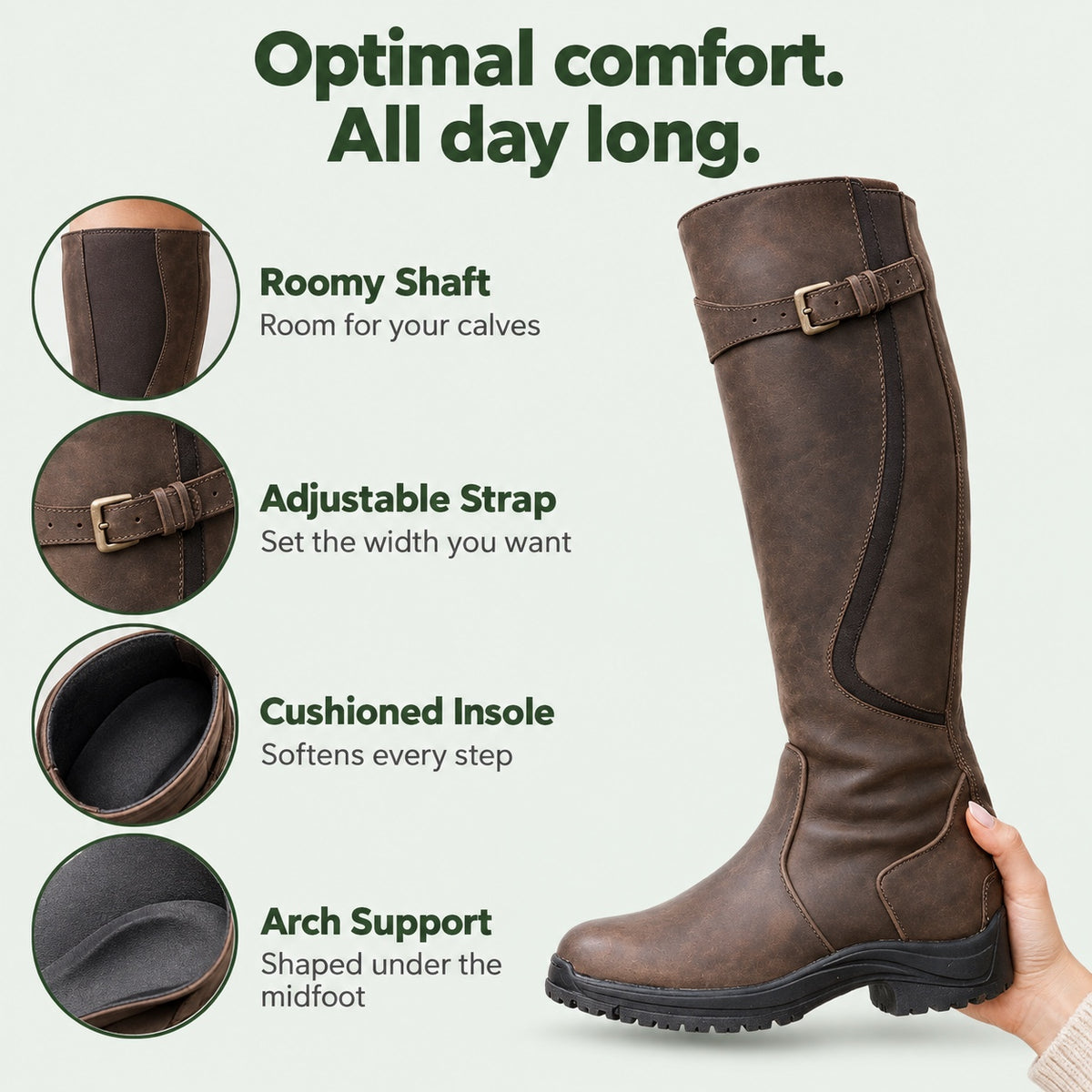 Belinda – Women's Wide Calf Boots, features