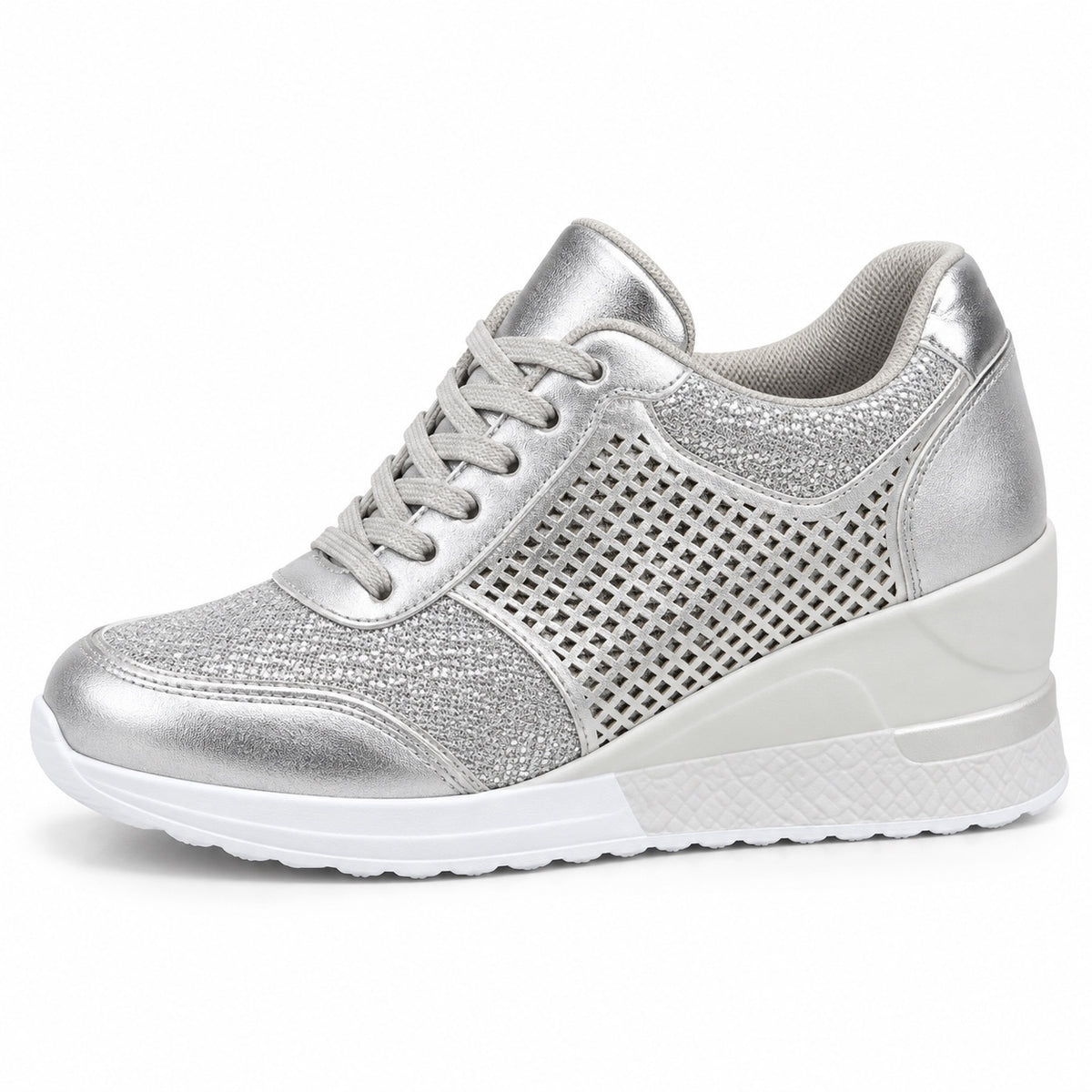 Bernice – Women's Wide Toe Box Sneakers in Silver
