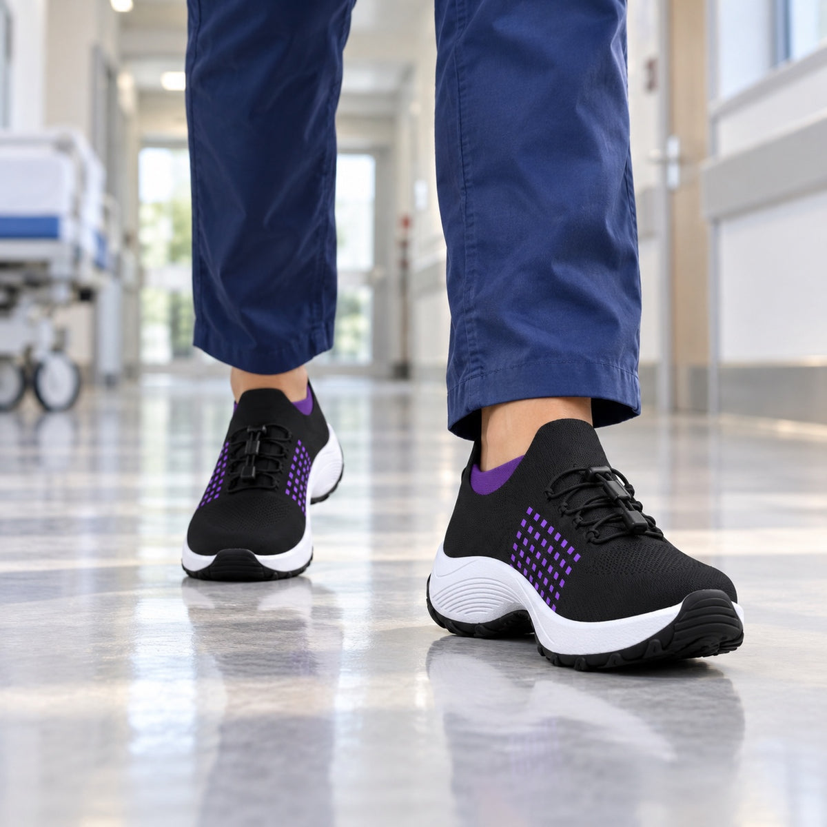 Bowman – Unisex Plantar Fasciitis Shoes, worn on a walk