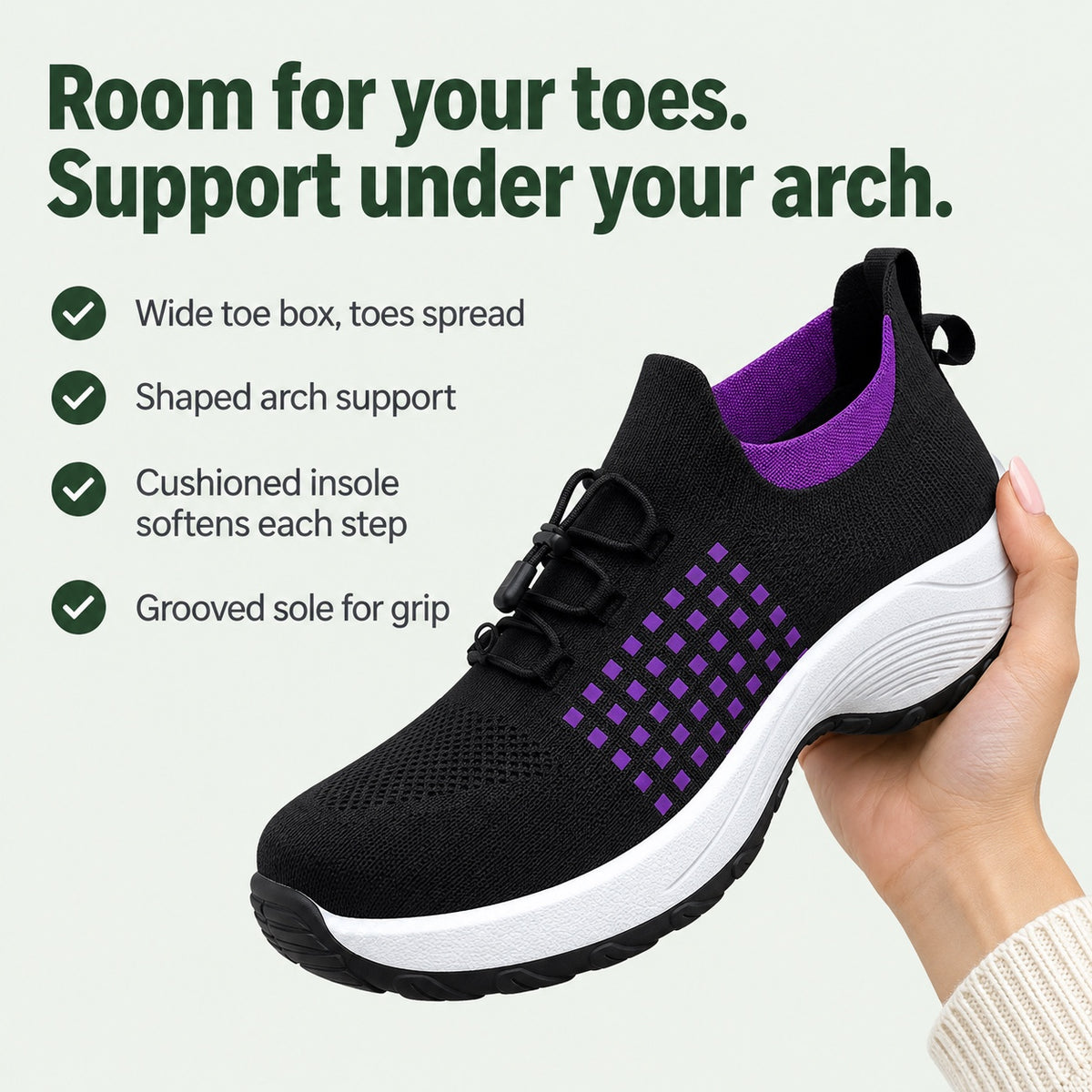 Bowman – Women's Plantar Fasciitis Shoes, key benefits