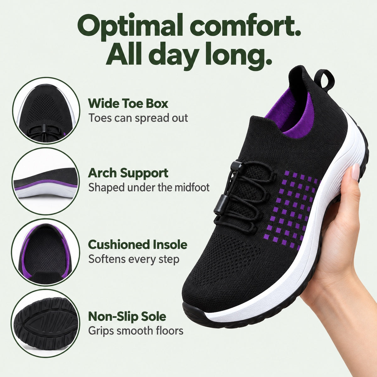 Bowman – Women's Plantar Fasciitis Shoes, features