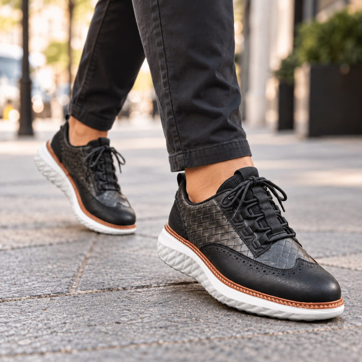 Brad – Men's Walking Sneakers, worn on a walk