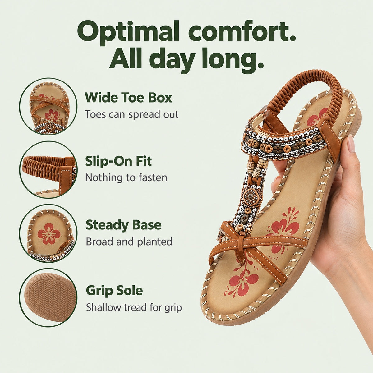 Brewer – Unisex Wide Toe Box Sandals, features