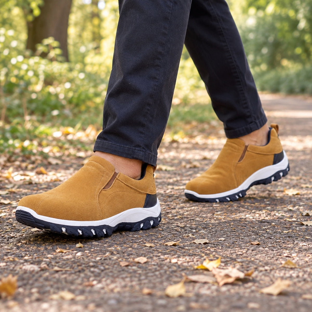 Bryan – Men's Arch Support Sneakers, worn on a walk