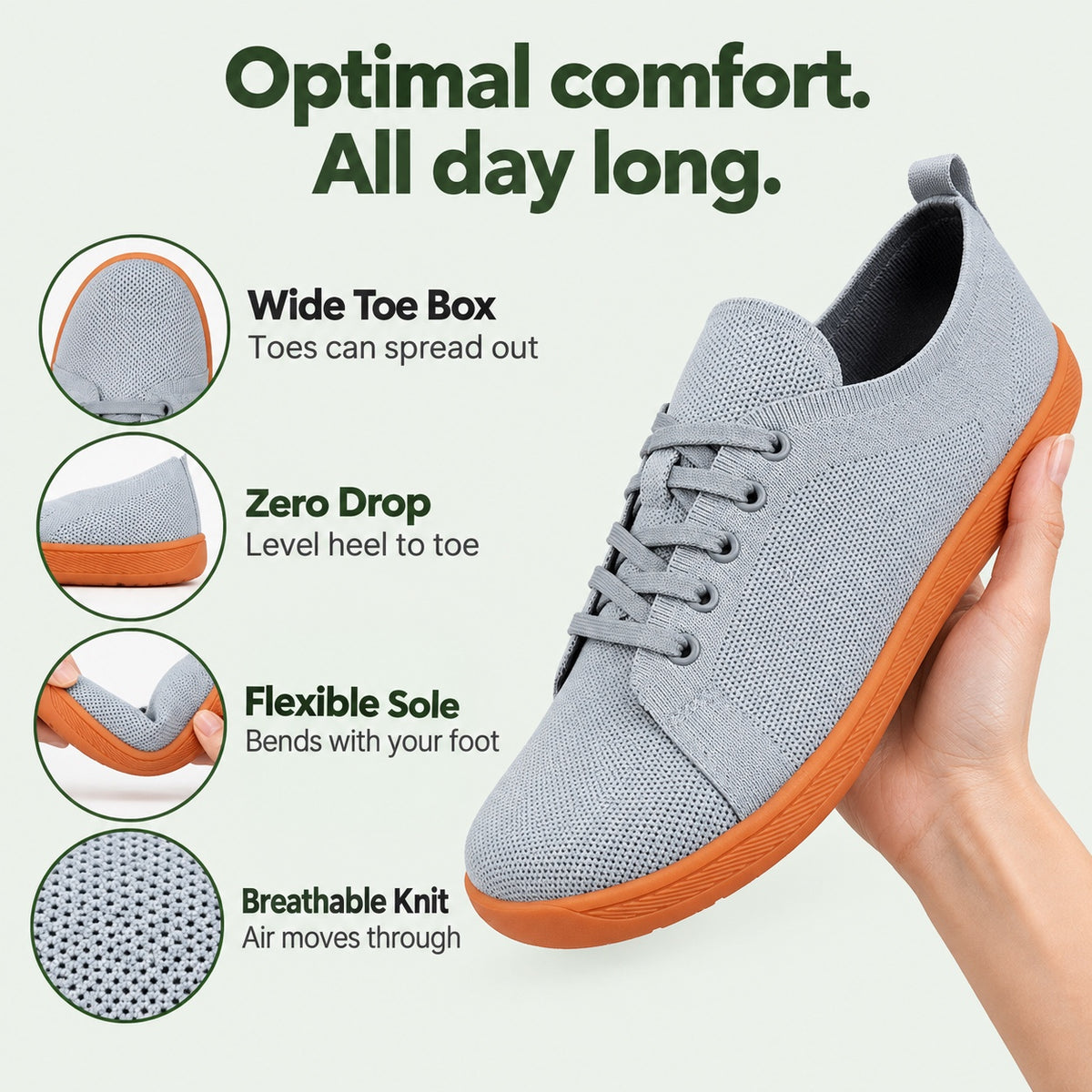 Burns – Unisex Wide Toe Box Sneakers, features