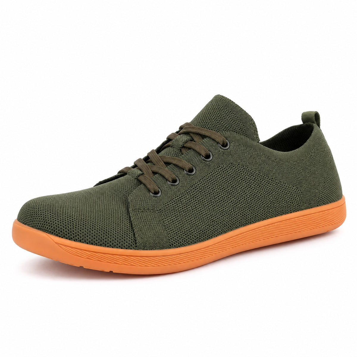 Burns – Unisex Wide Toe Box Sneakers in Army Green