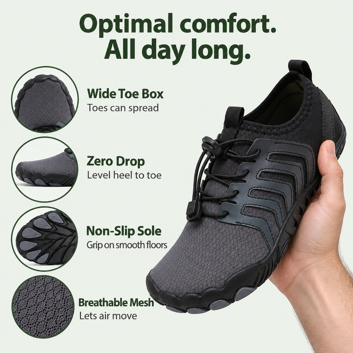 Campbell – Unisex Barefoot Shoes, features