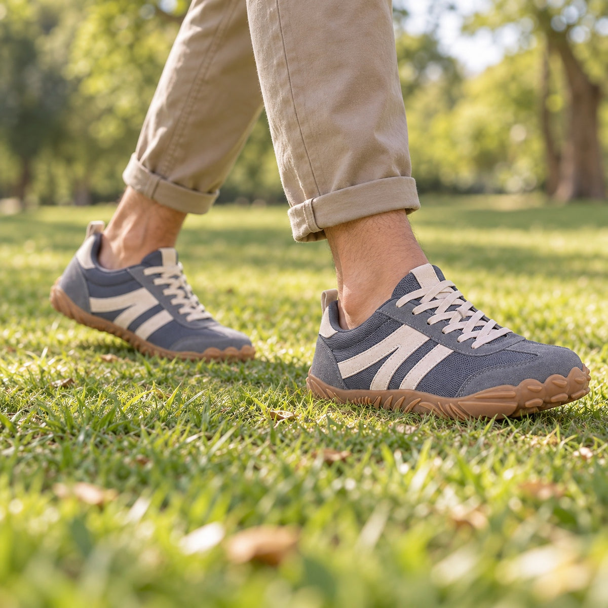 Carey – Unisex Barefoot Shoes, worn on a walk