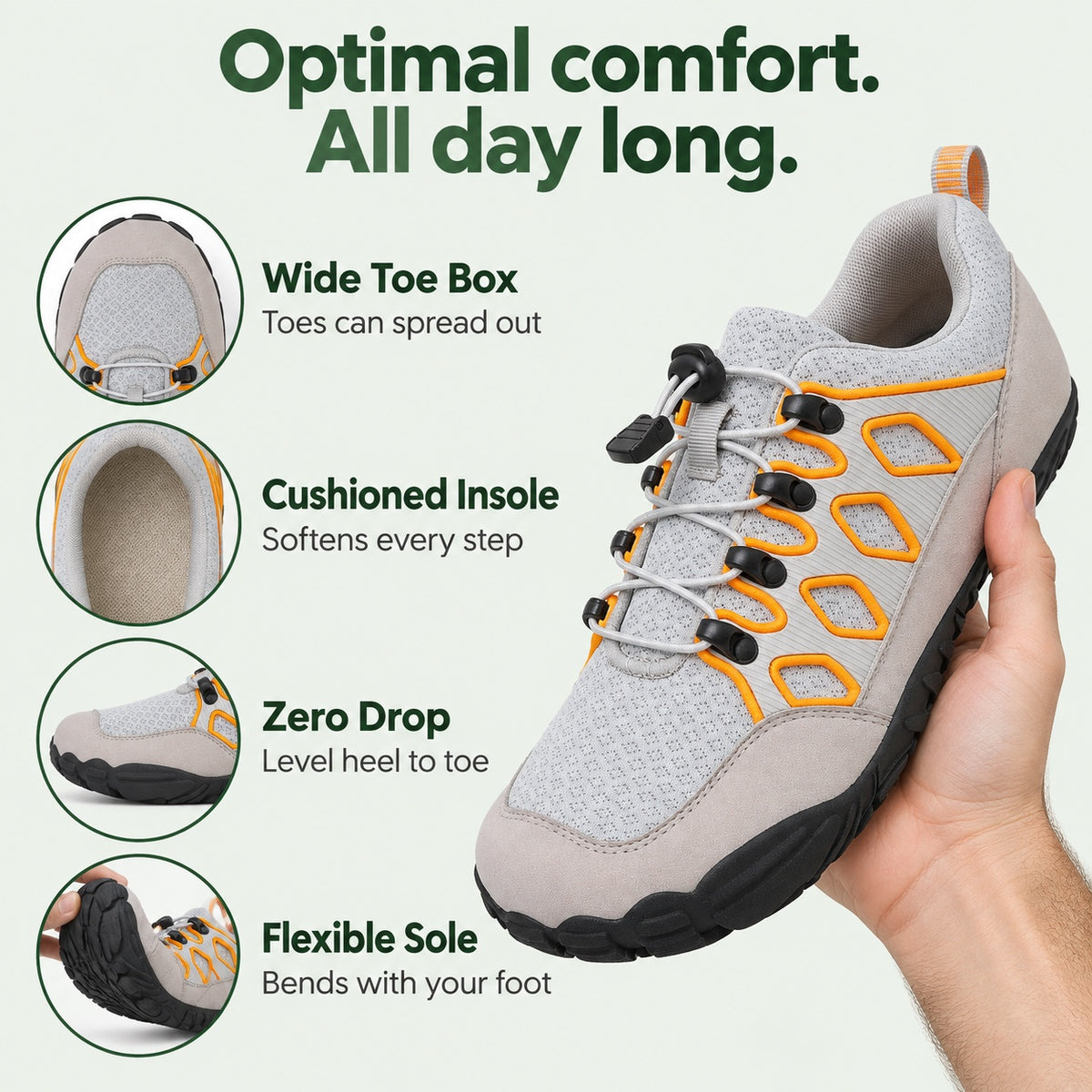 Carter – Unisex Barefoot Shoes, features